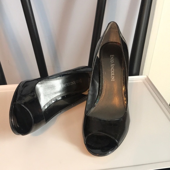 Enzo Angiolini Eamaylie 5.5M Black peep toe heels - Picture 4 of 16